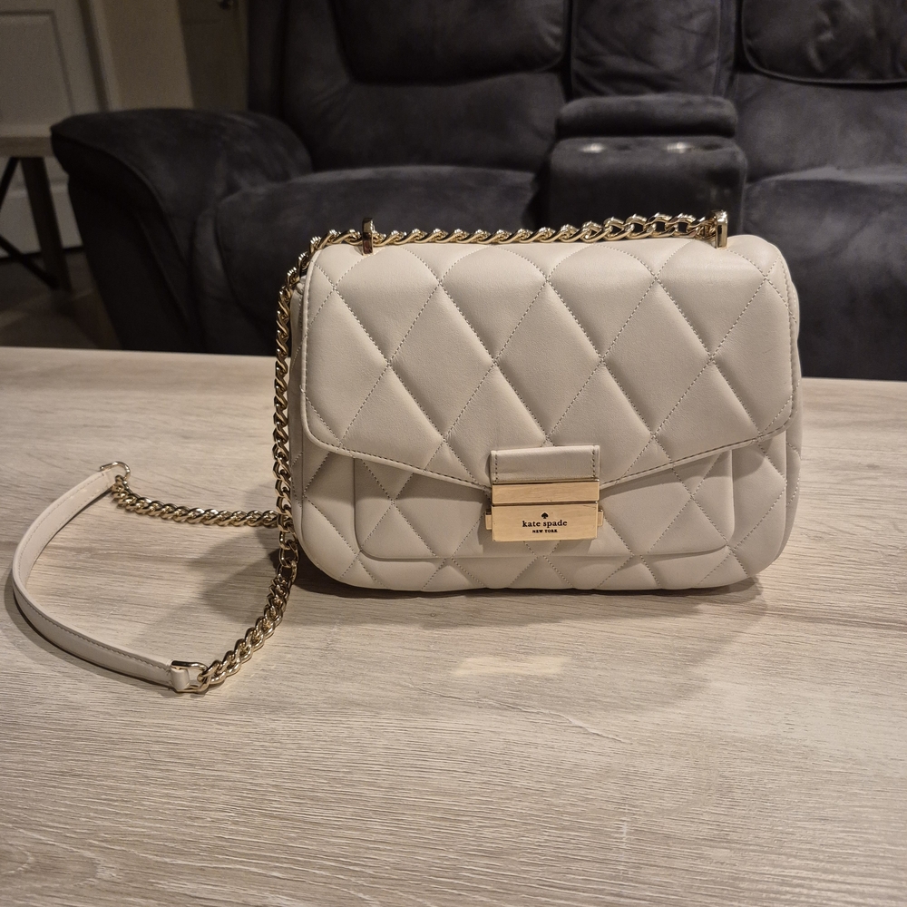 Kate Spade Cream Quilted Crossbody Bag